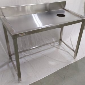 dish landing table with garbage chute