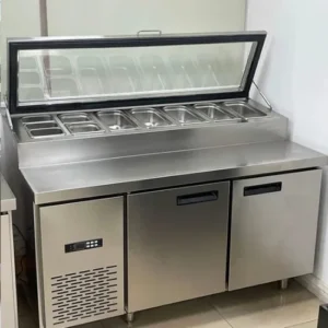 two door undercounter refrigerator with pizza makeline 500x500